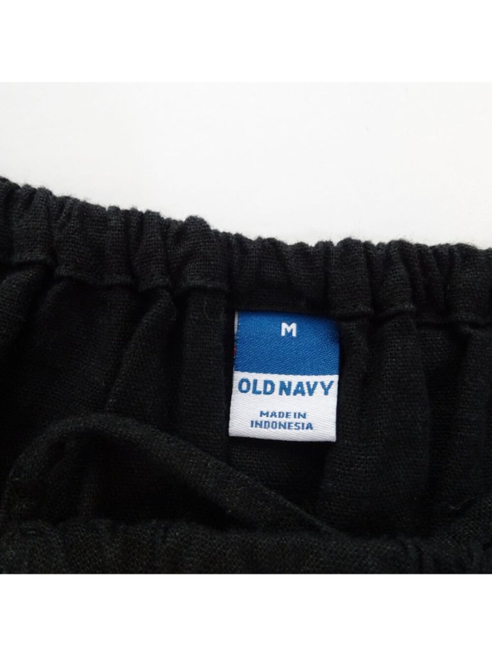 Old Navy Sleeveless Cropped Jumpsuit Empire Waist Size M Black Linen Wide Leg - Picture 7 of 13